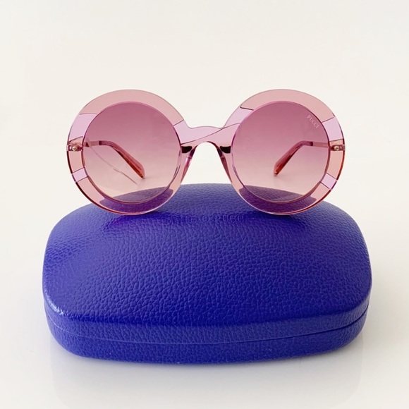 SOLD E Emilio Pucci Round Pink Sunglasses, New - Picture 10 of 13